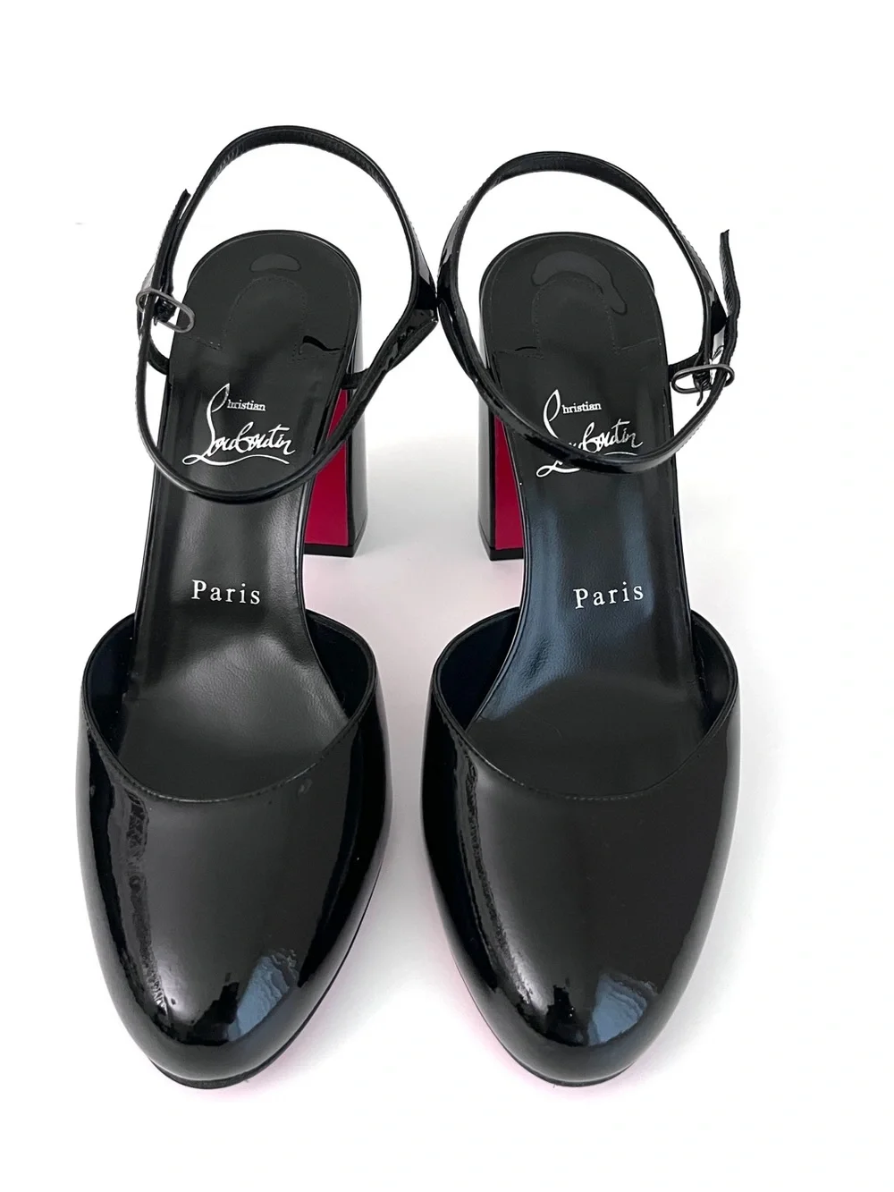 Christian Louboutin Jane  Patent Ankle Strap Pumps Size EU 40
